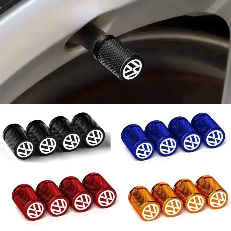 4 قطعة عجلة السيارة الإطارات الجذعية صمام قبعات يغطي لفولكس واجن Rline GTI جولف جيتا تيجوان شيروكو ساجيتار طوارق Magotan SR36