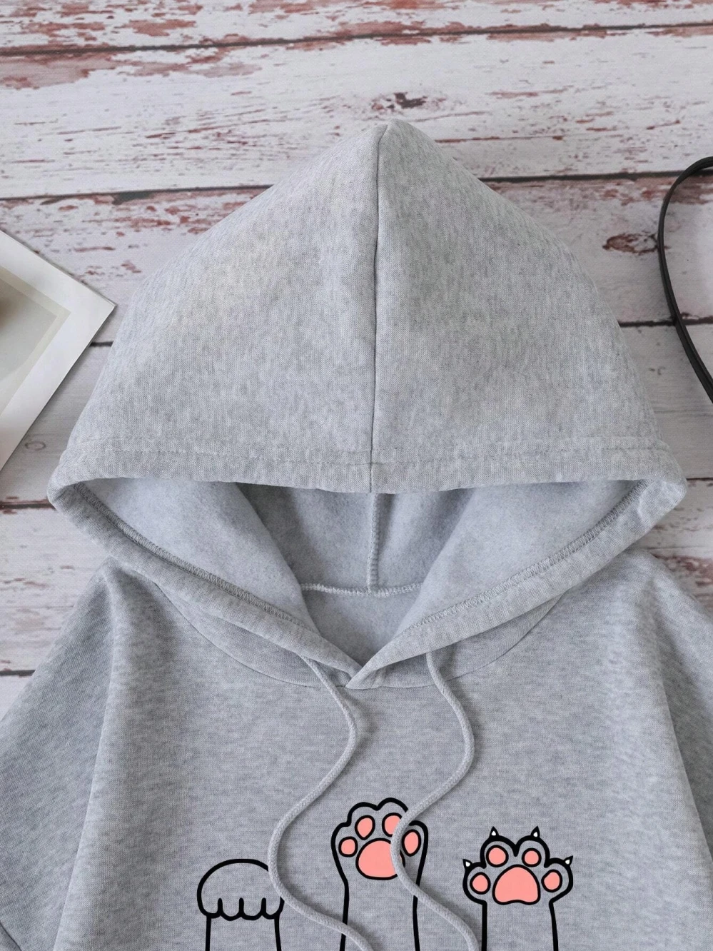 Cute Cat Claw Rock Paper Scissors Sweatshirt Women\'s Fashion Quality Breathable Hooded Warm Casual Hoodies Loose Loose Clothing