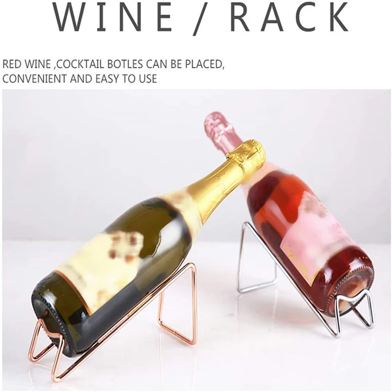 Wine Rack Display Bottle Beer Holder Champagne Stand Drink Shelf Stainless Steel Simple Household Bar Counter Decoration