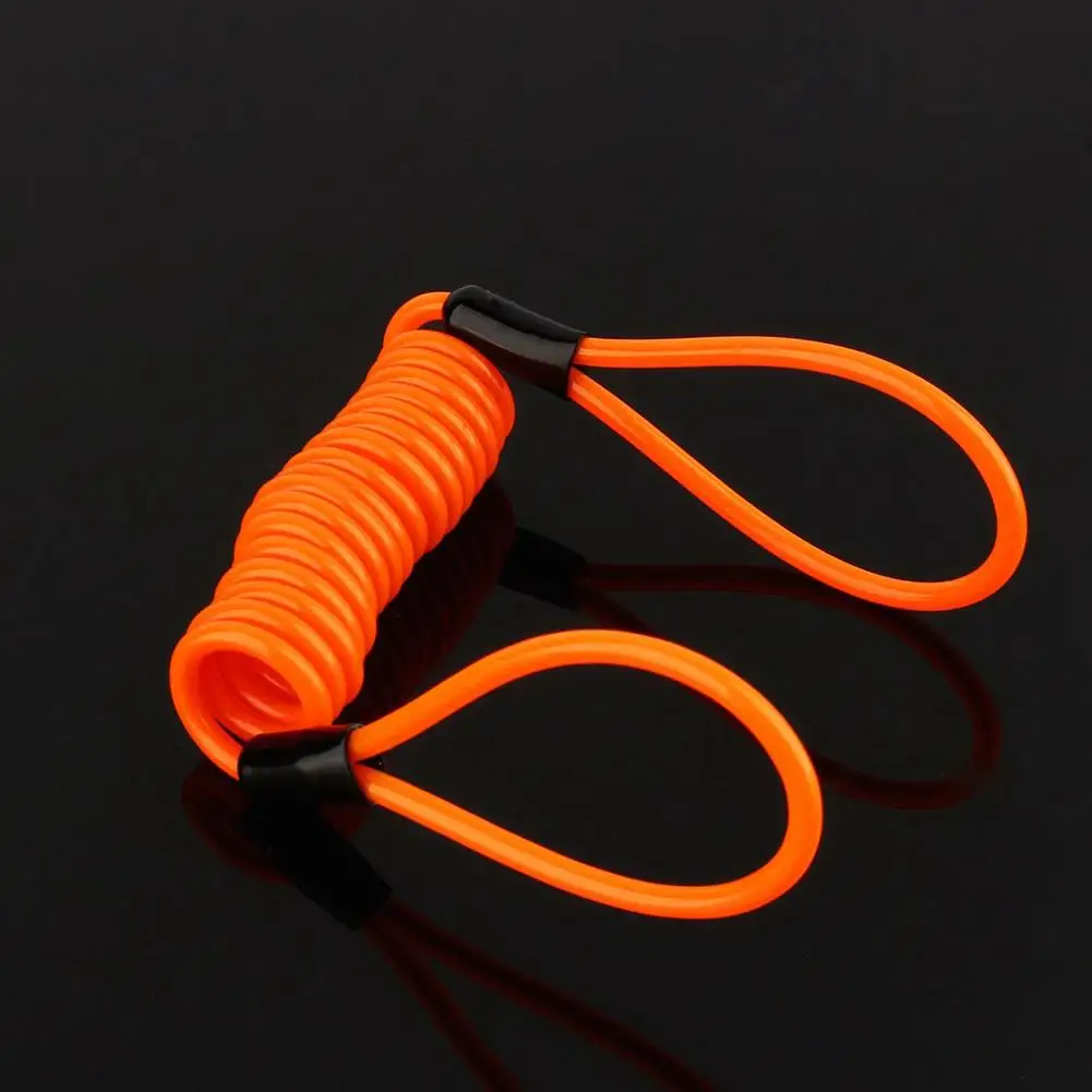 Motorcycle Scooter Bike Alarm Disc Lock Reminder Cable Anti Theft Safety Tool Orange/Green