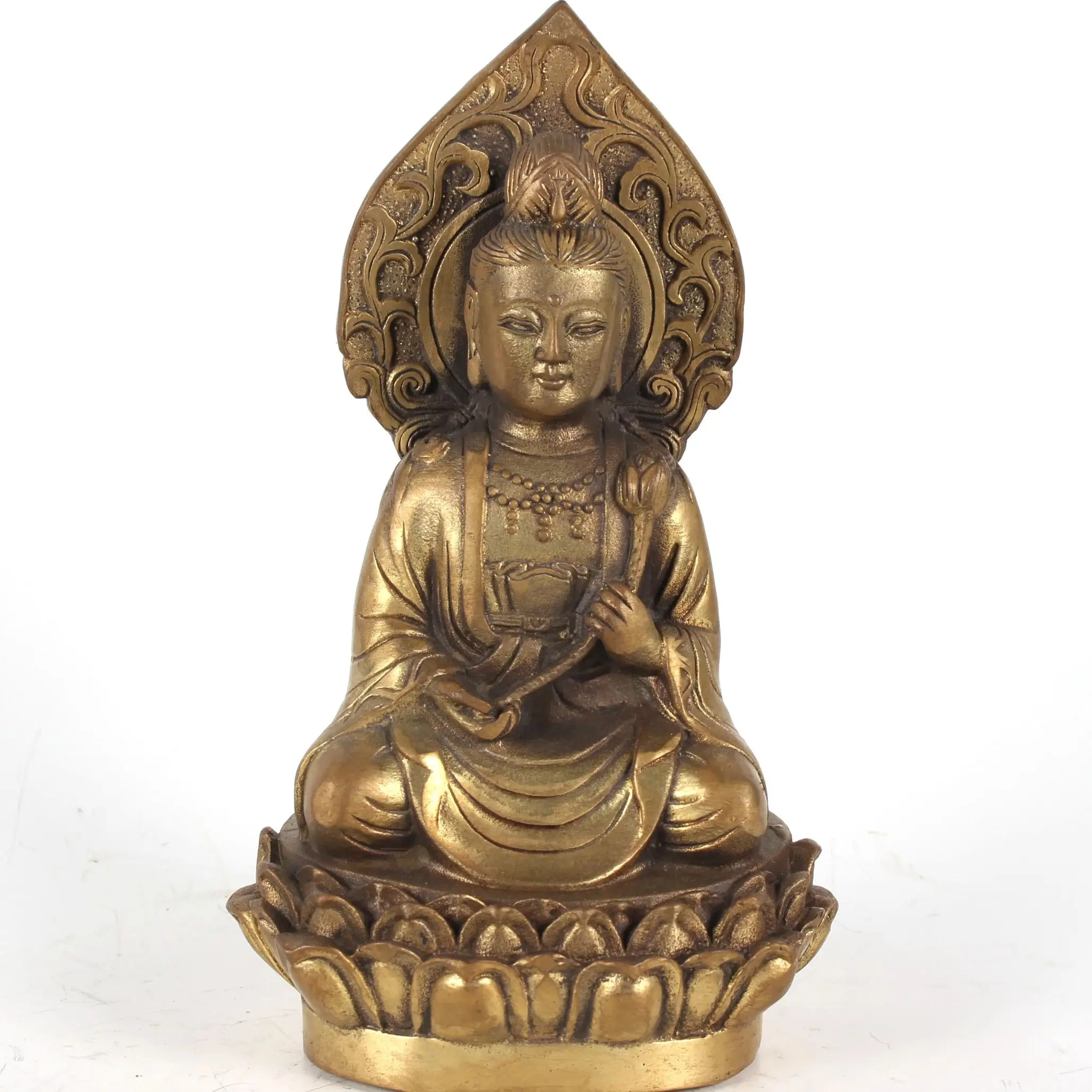 

Chinese Folk Collection Handmade Pure Copper Buddha Statues Home Decoration Names Exhibits