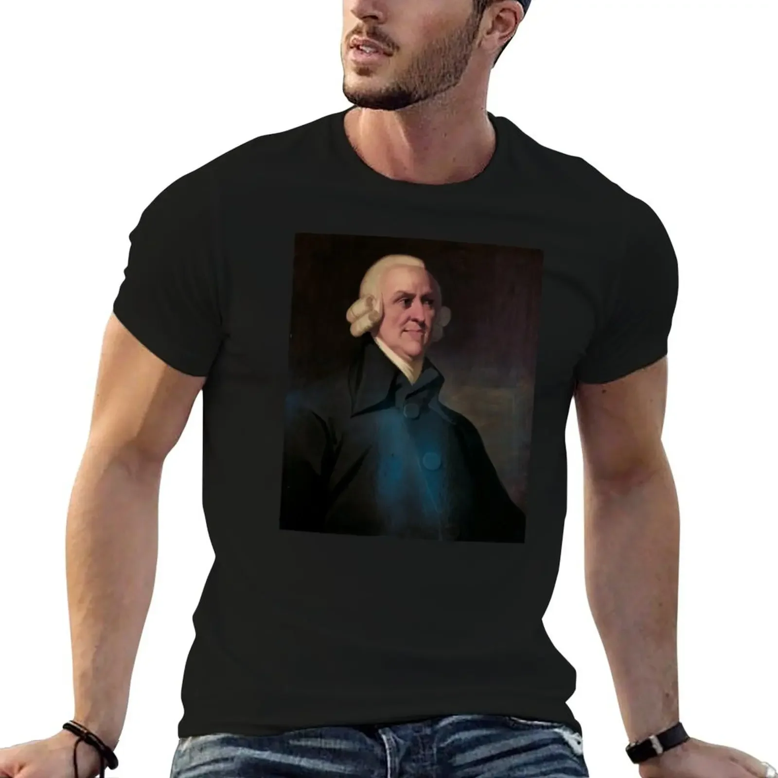 Adam Smith Portrait T-Shirt anime graphic tee shirt blacks mens graphic t-shirts hip hop