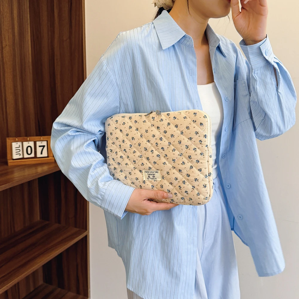 حقيبة حمل مبطنة للكمبيوتر المحمول مطبوعة بالزهور لجهاز الكمبيوتر المحمول مقاس 11-15 بوصة #2