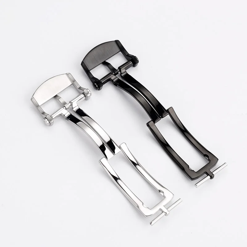 Wysokiej jakości akcesoria do pasków do zegarków ze stali nierdzewnej pasujące do zapięcia Breitling do skórzanego gumowego paska silikonowego srebrna składana klamra 20mm
