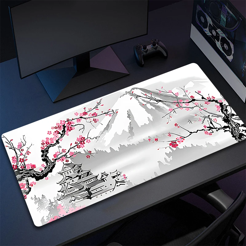 Alfombrilla de ratón con estampado personalizado HD para PC, alfombrilla de ratón de goma con grandes ondas de arte japonés, alfombrilla de juego