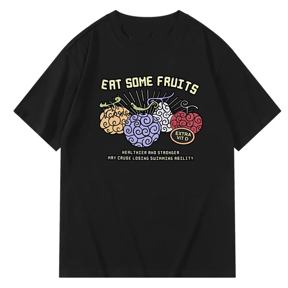 Sommer Neue Anime One Piece Nika Obst Grafik T Shirts männer Kleidung Baumwolle Lose Beiläufige Frauen Kurzarm T Paar top