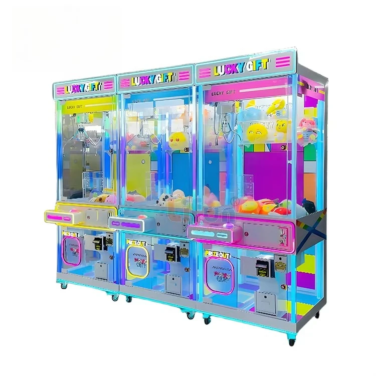 Coin Operated Claw Crane Machine, LED Light Arcade Game, Lucky Gift Prize Vending, Plush Toy Grabber, Doll Machine