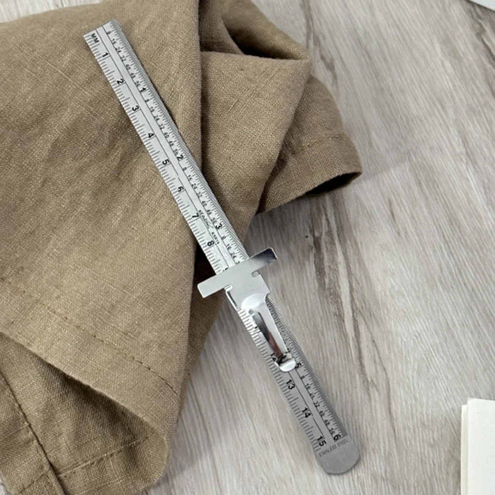 

CANIGHT Stainless Steel Ruler 6 Inch 15cm Pocket Measuring Tool with Clip Precision Metal Scale for Office School Use