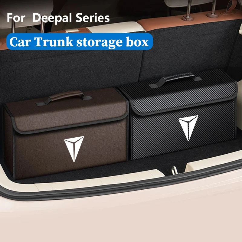 Boîte de rangement de coffre de voiture adaptée pour Deepal S7 Deepal S07 SL03 S05 G318 2024 2025, sac de rangement en cuir, boîte à outils de coffre de voiture, accessoires