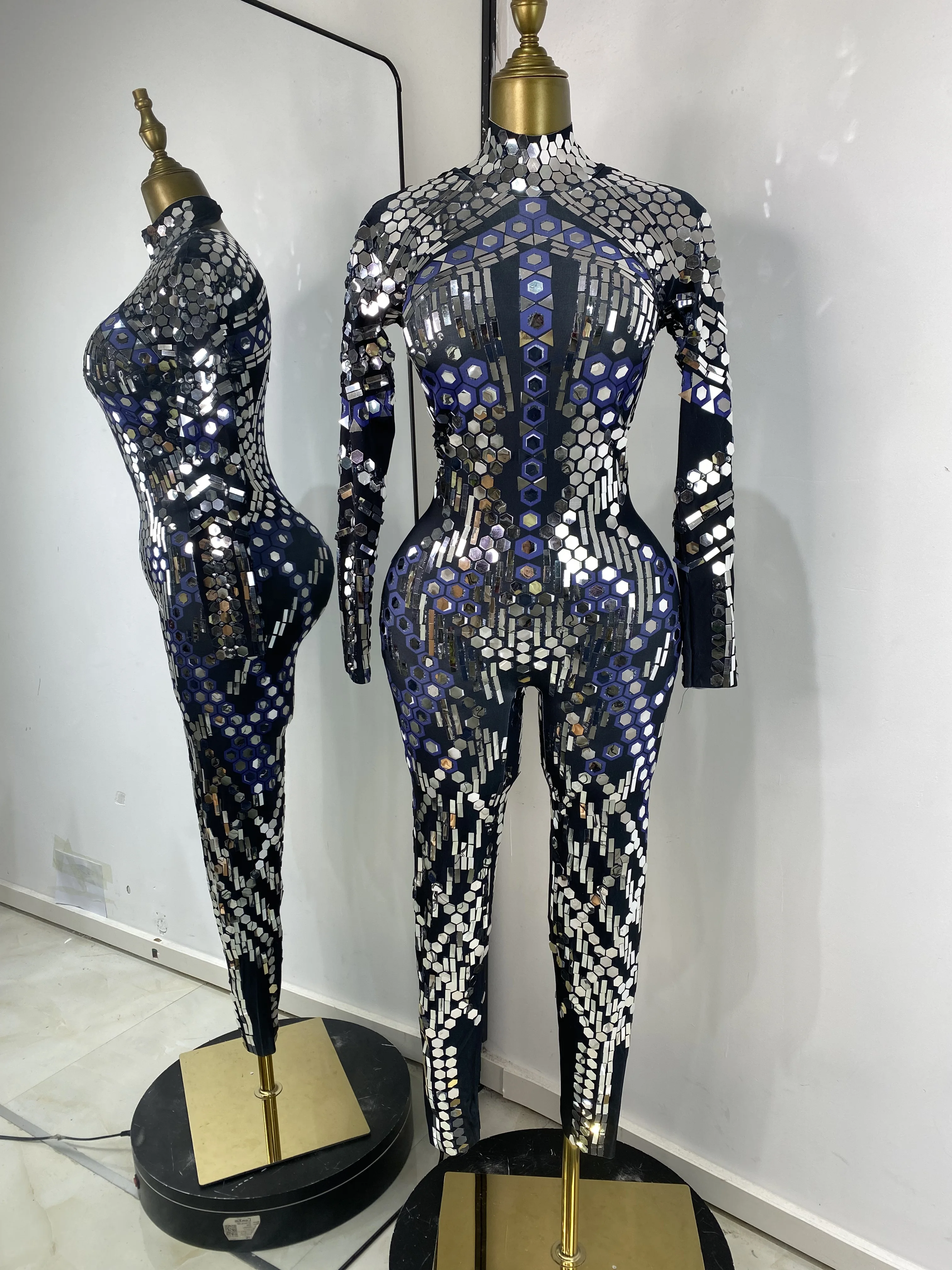 

Женский костюм для косплея для особых случаев Y2K, вечерние комбинезоны с блестками и стразами, облегающий комбинезон из спандекса, платье, костюмы