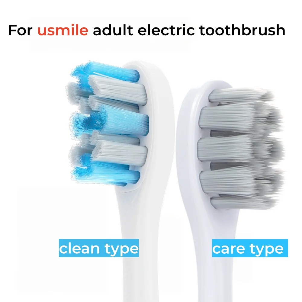 4 Pcs/Pack Replacement Brush Heads for usmile Adult Electric Toothbrush Clean Type / Care Type Vacuum Packaging With Dust Cover