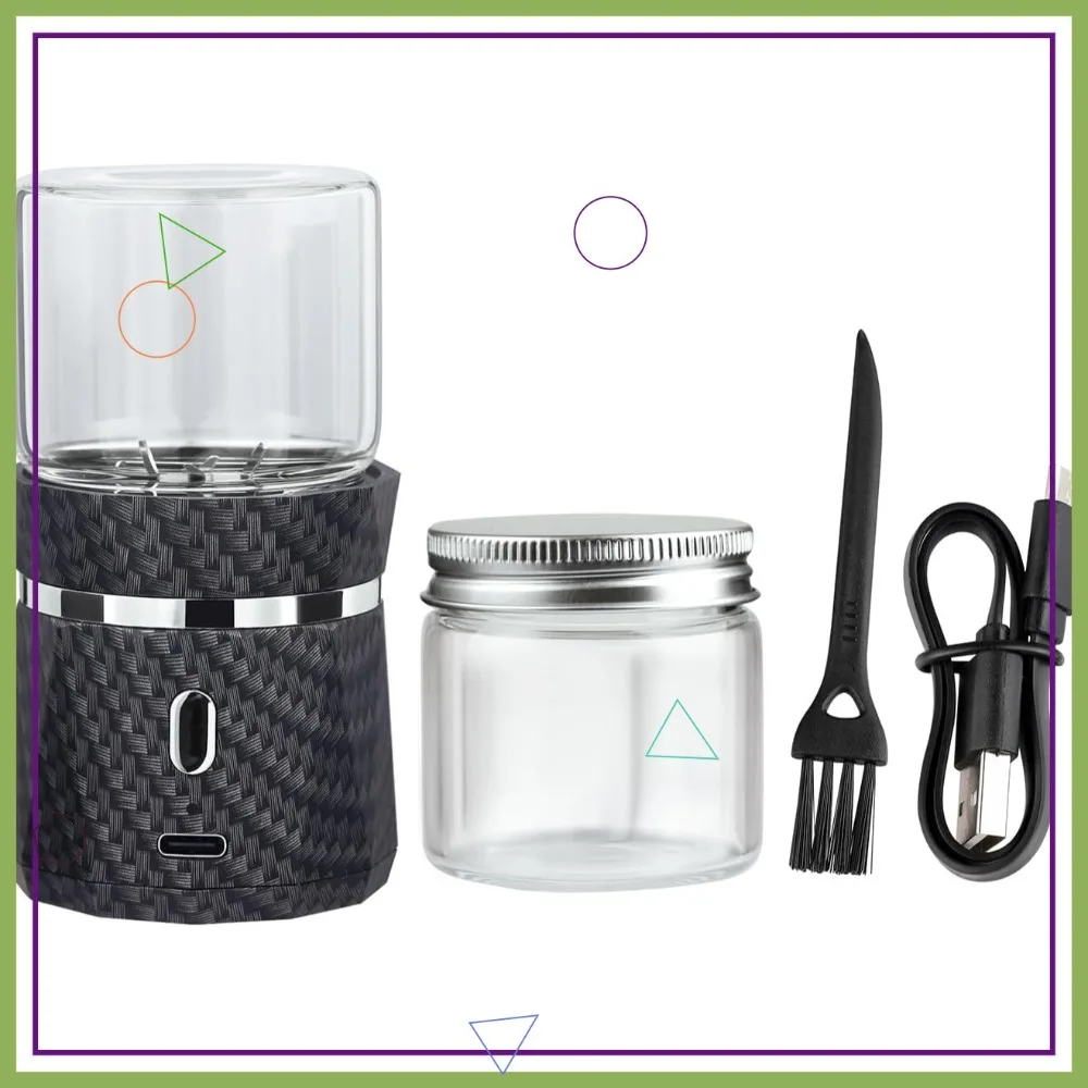 

Electric Herb Grinder Mini Portable Rechargeable Automatic with Glass Jars for Spices