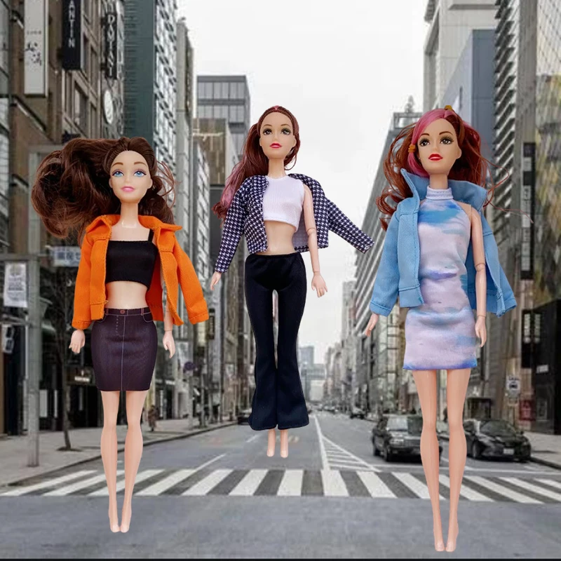 Vêtements en beurre faits à la main pour enfants, tenues trempées décontractées, manteau, accessoires vestisens, poupées, jouets, mode, 11,5 po, 30cm, 4 ensembles par paquet