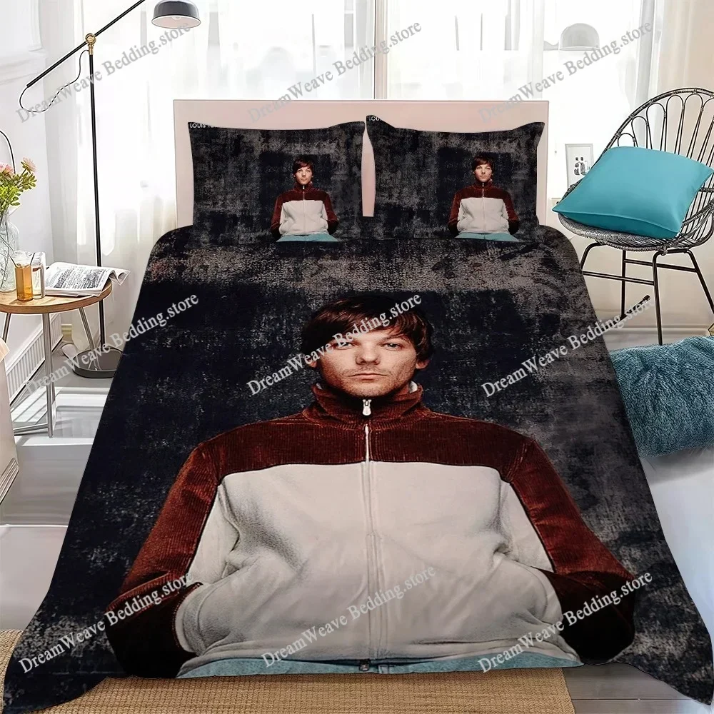 Singer L-Louis T-Tomlinson Duvet Cover Set Home Style Bedding Soft Laundry Cotton Bed Student Dormitory GiftFQH