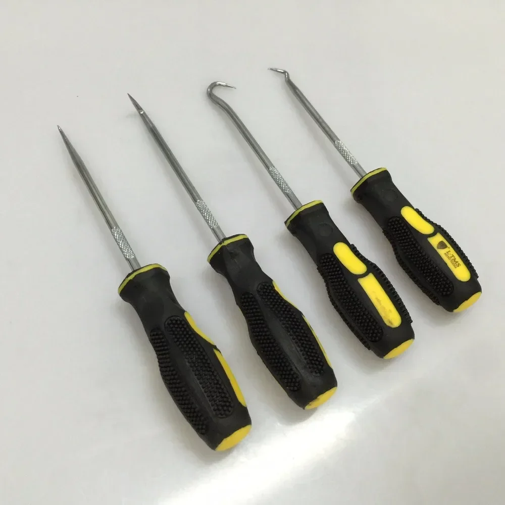 مفك براغي لختم الزيت 4 قطع للدراجات النارية - أدوات إصلاح، أدوات الدراجات النارية، أداة سحب ختم الزيت، مقبض أصفر وأسود