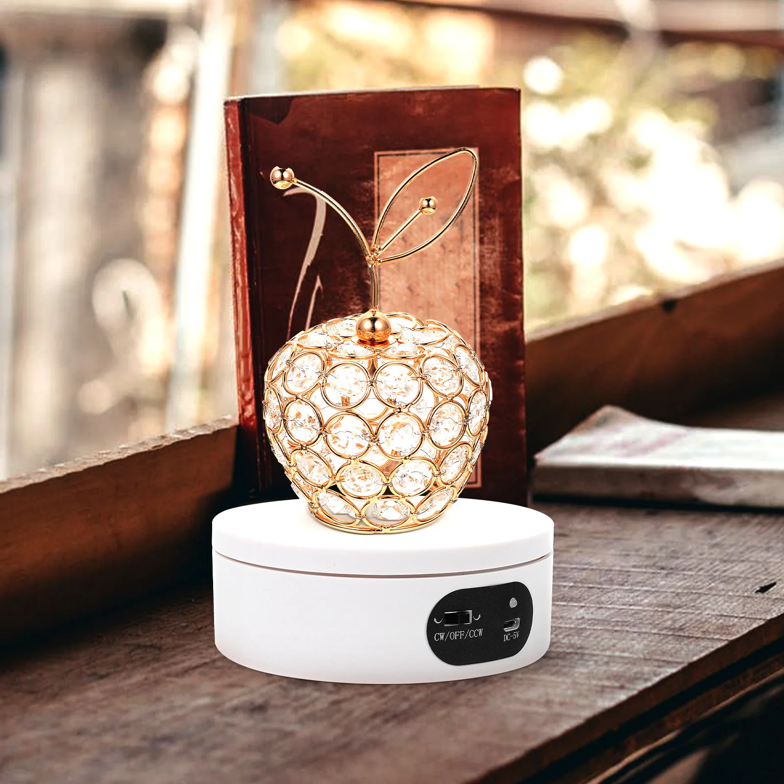 

1 Set Electric Rotatable Display Stand Jewelry Turntable Automatic Rotation Table Plastic Abs Indoor Display Rack For Home Store