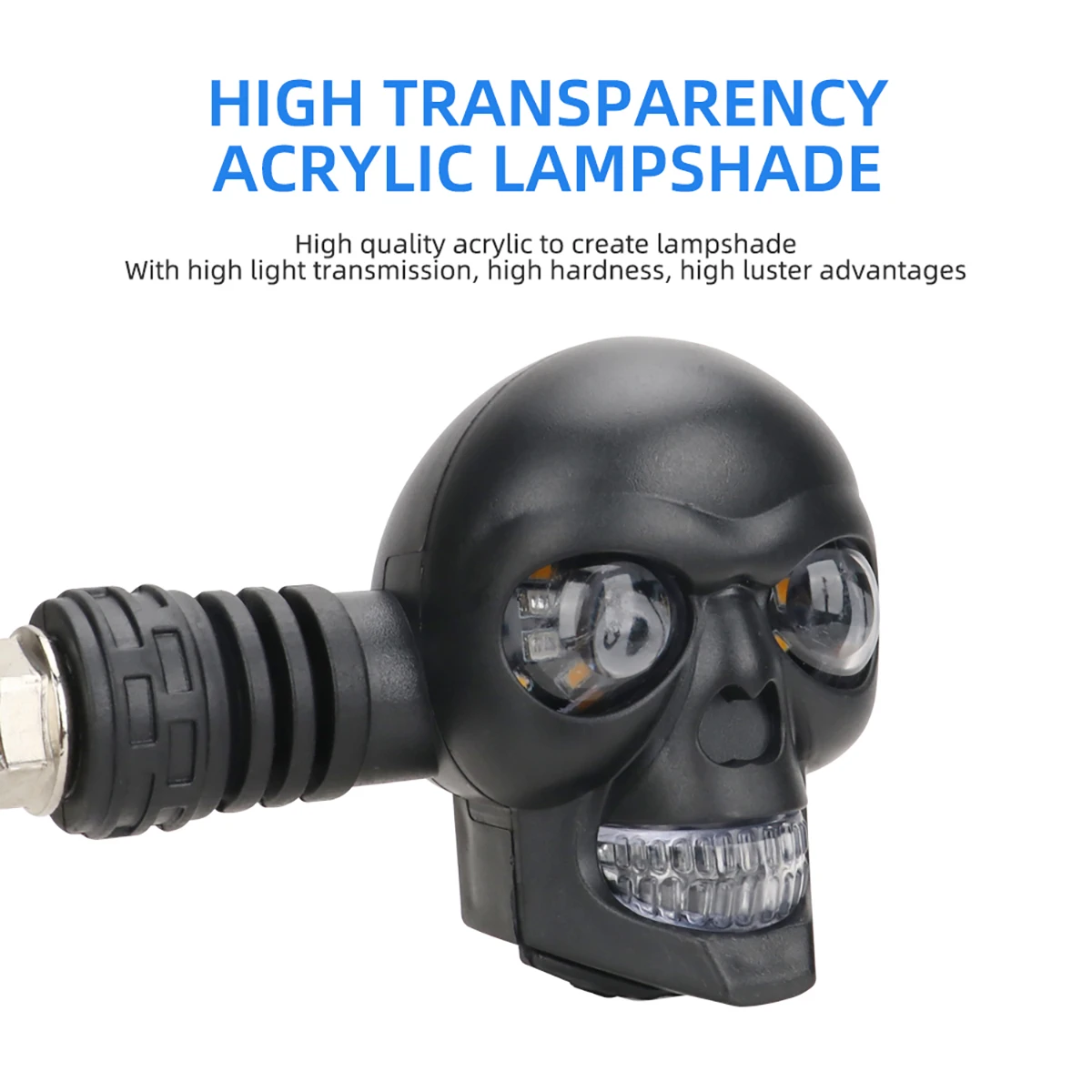 2PCS Motorcycle LED Dual Color Skull Shape Waterproof Fog Light  Auxiliary Headlights ATV Scooter Driving For Racer Spotlight image 2