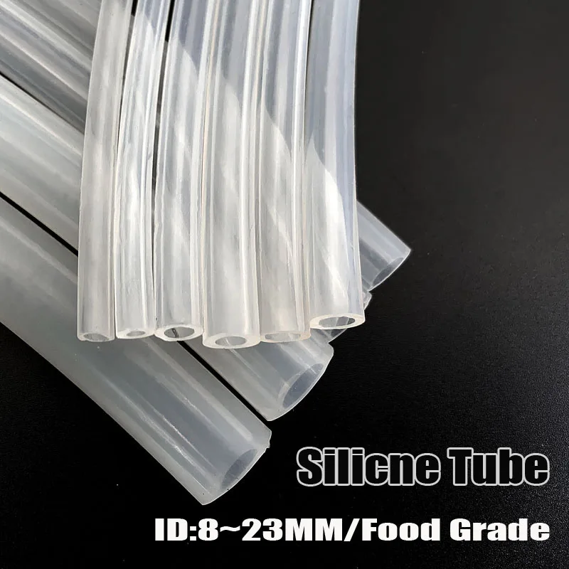 

ID 8 ~ 18/22/23 мм прозрачный пищевой силиконовый шланг для трубок, гибкий, экологически чистый, термостойкий и морозостойкий, идеально подходит для напитков/ракушек/косметики