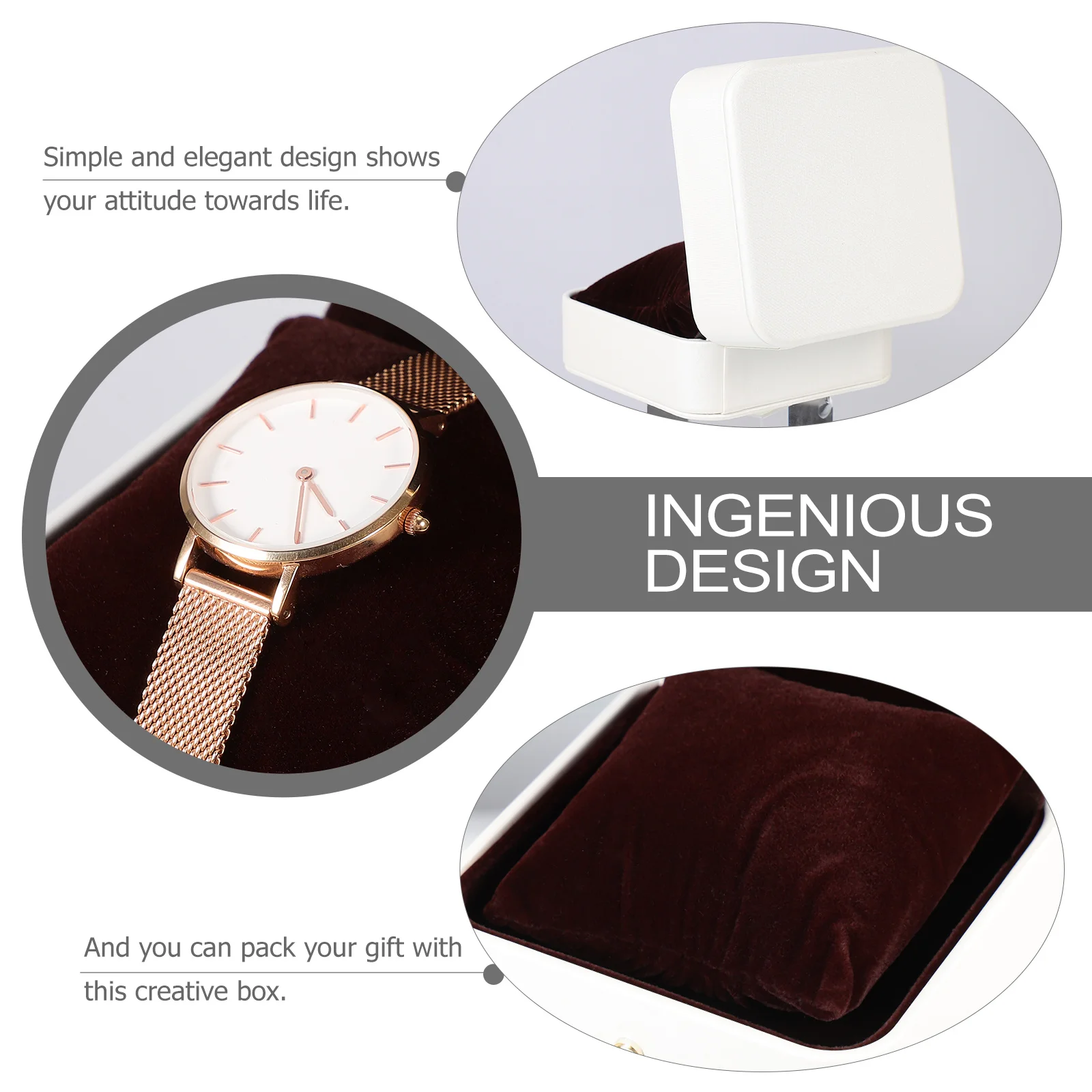 1 Buah Kotak Penyimpanan Gelang Tahan Lama Organizer Rantai Jam Tangan Perhiasan Desain Ringkas Termasuk Bantal Kotak Hadiah Kotak Kemasan Hadiah