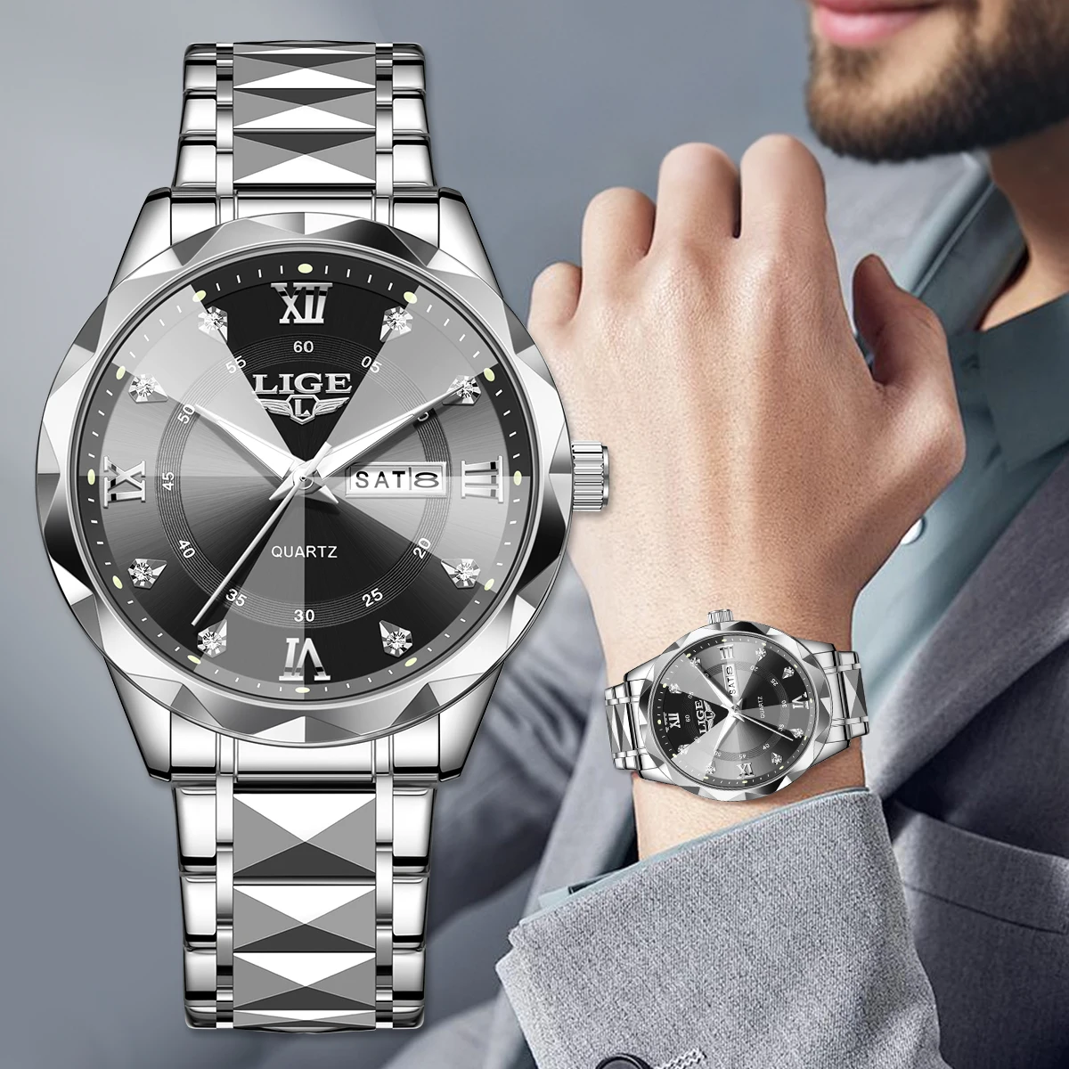 

LIGE 2026 TOP mens wristwatch Calendar Business Fashion Formal Luxury men sports watches casual watches for men reloj hommes+BOX