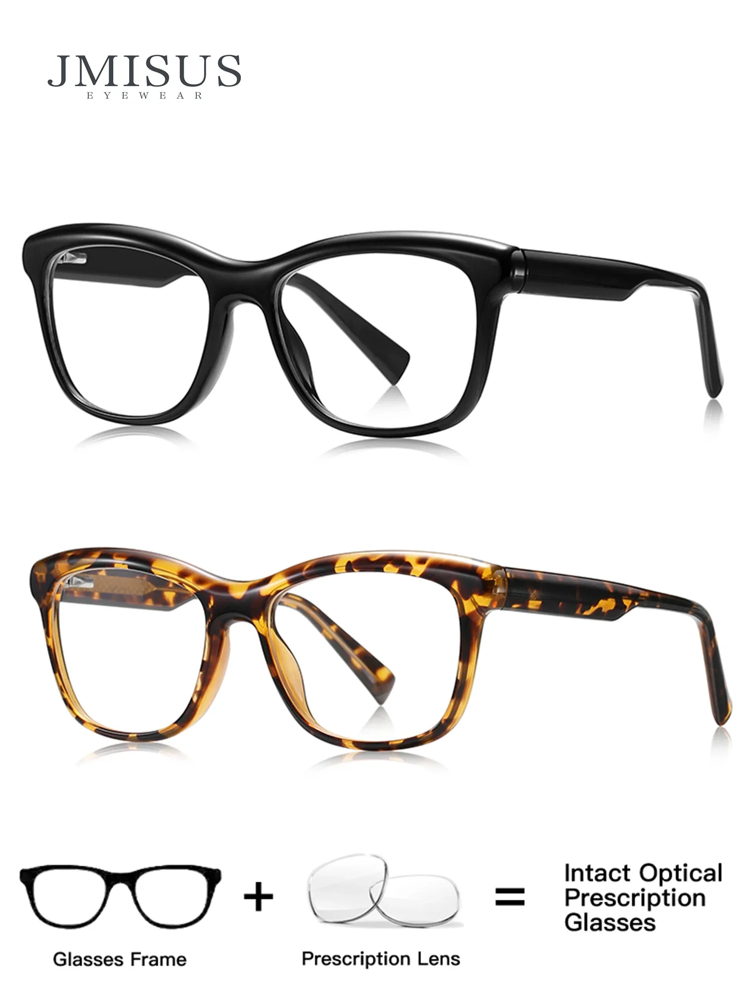 

JMISUS 2026 New Square Prescription Glasses Myopia Eyewear Acetate Optical Lenses with Recipe Progressive Eyeglasses for Women