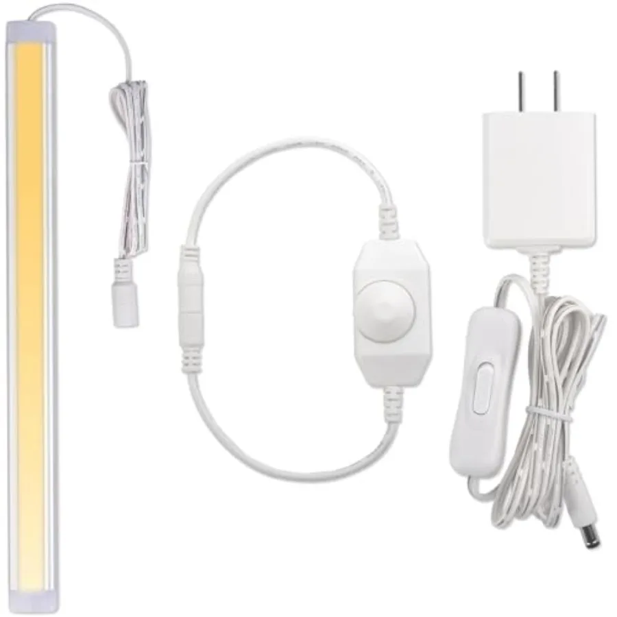 Under Cabinet LED Light Bar, 12" Single Bar Light for Kitchen Counter Collection Display Cabinet Lighting, Rotary Dimmer Switch