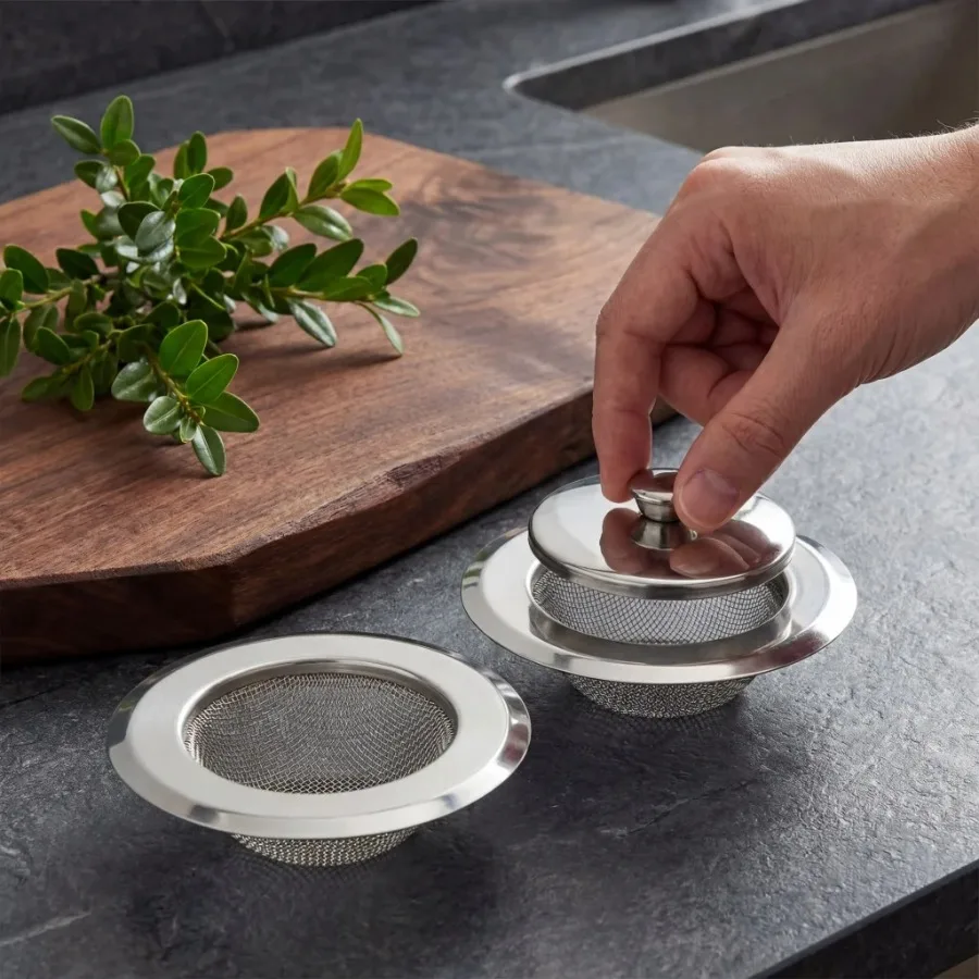 

Stainless Steel Sink Strainer Mesh - Durable Drain Hair Trap for Hassle-Free Kitchen & Bathroom Sewer Use