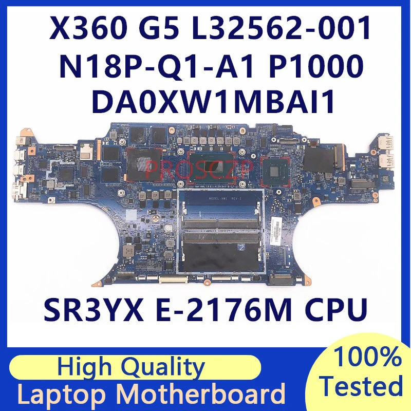 L32562-001 L32562-501 L32562-601 For HP ZBOOK X360 G5 Laptop Motherboard With E-2176M CPU P1000 DA0XW1MBAI1 100% Fully Tested OK