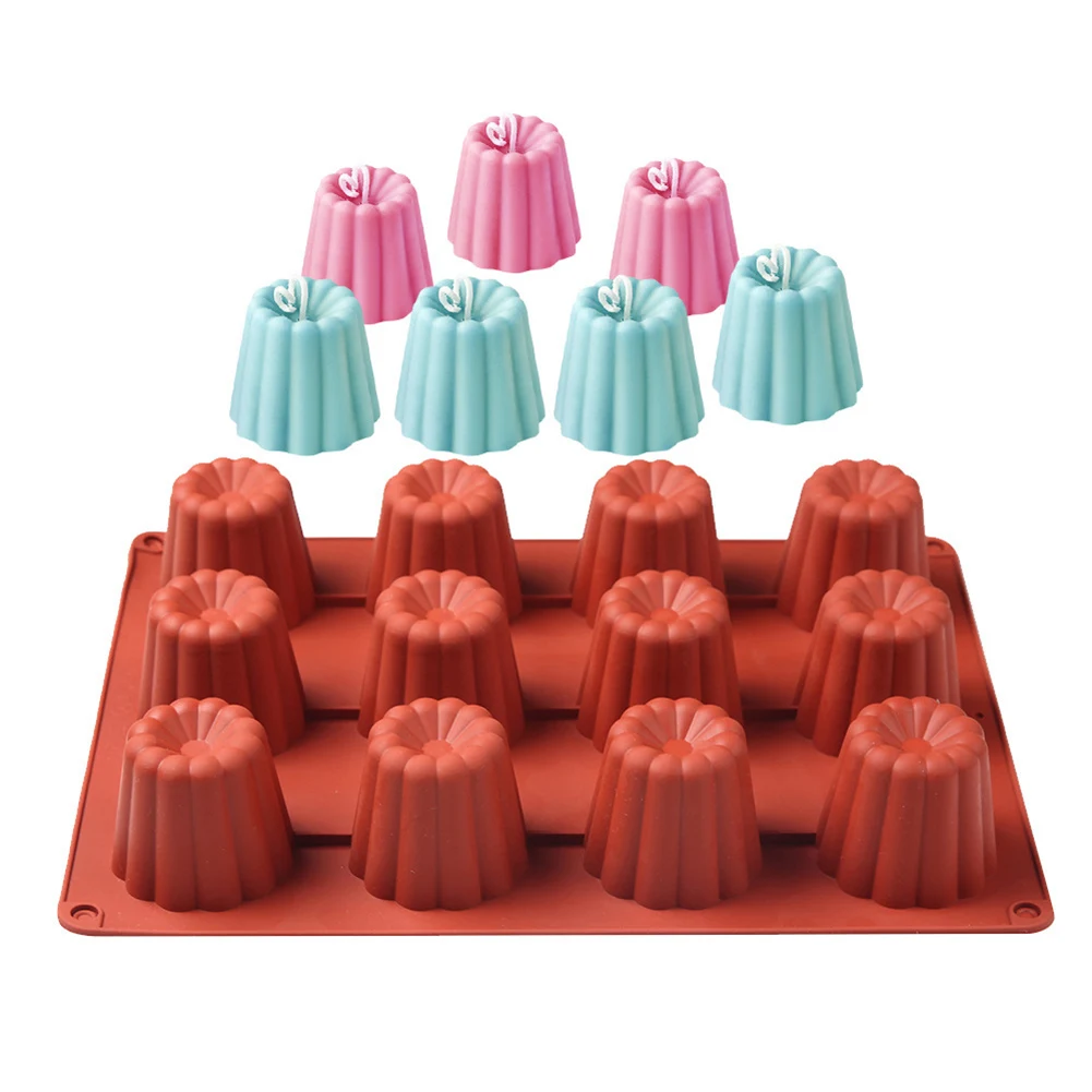 12/15 Cup Silicone Mould Non-stick Canelé Fluted Mould Baking Tin Canneles Cake Pan DIY Soap Mold Bakeware Kitchen Cooking Tools