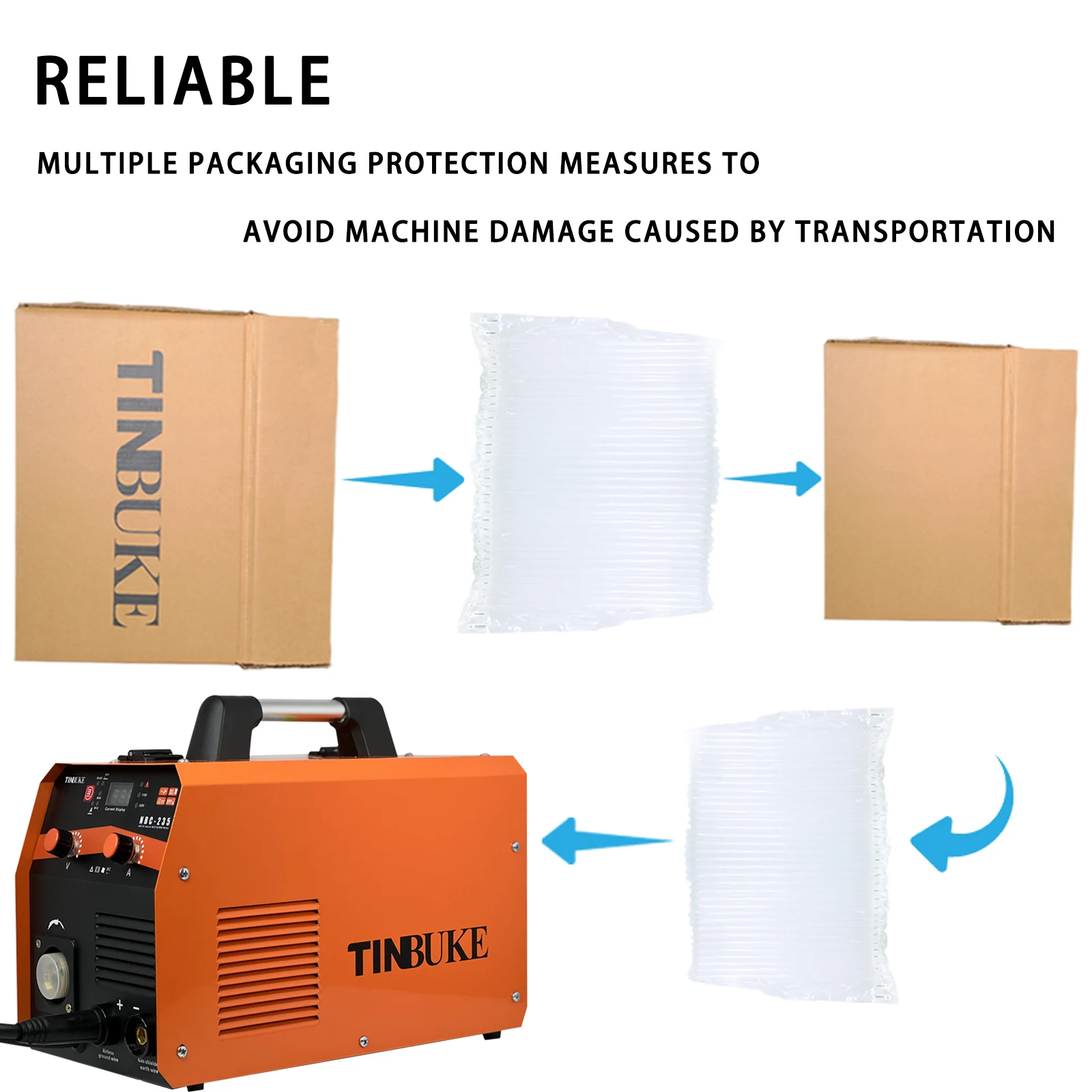 TINBUKE Automatic MIG Welding Machine 3 in 1 MIG/TIG/MMA  Stick NBC-235 110/220V MIG Welding With CO2 Inverter Machine