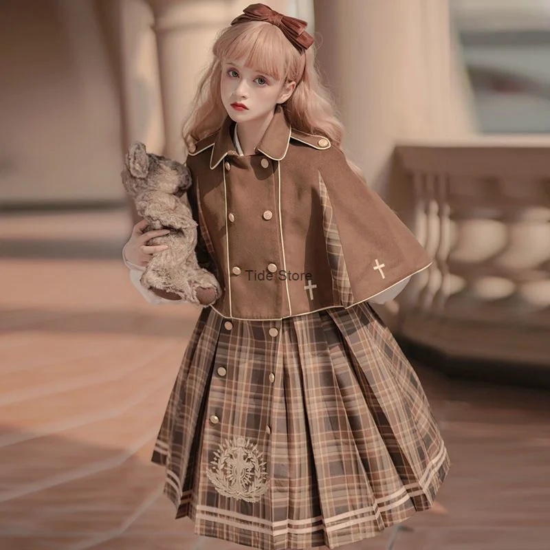 2024 New Autumn/winter Royal Detective Op Long Sleeve Campus Style Retro Palace Lolita Dress Daily Girl