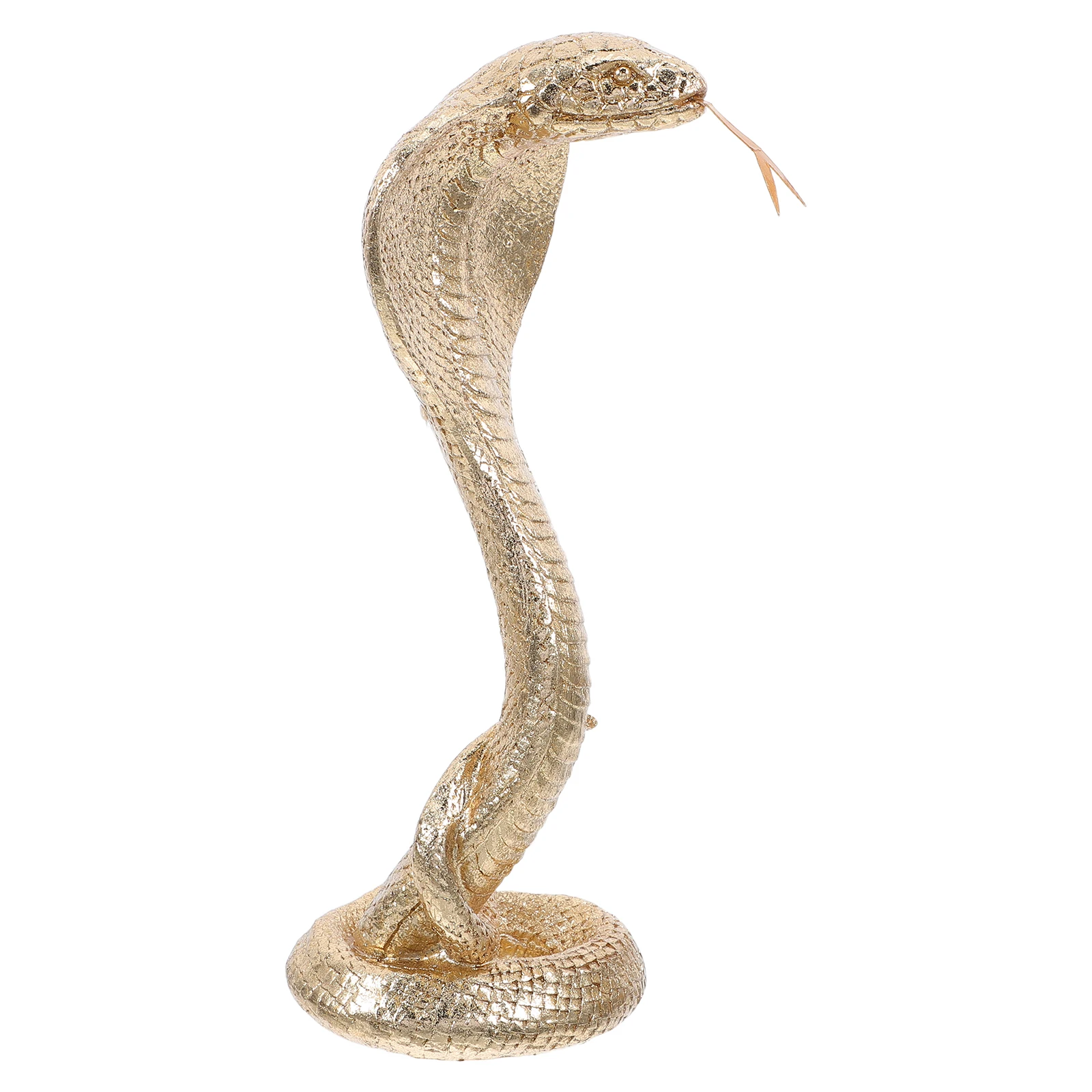 

Resin Cobra Statue Chinese Snake Figurine Desktop Animal Ornament Light Luxury Decorative Sculpture