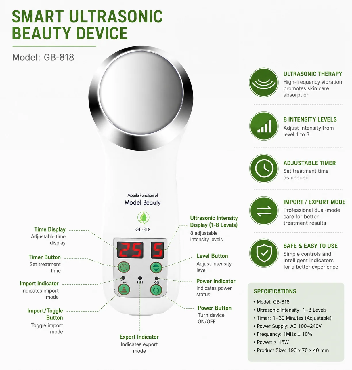Home Use Ultrasonic cavitation Slimming Body Slimming Massager Hand Mini Slimming Machine Beauty Body Equipment