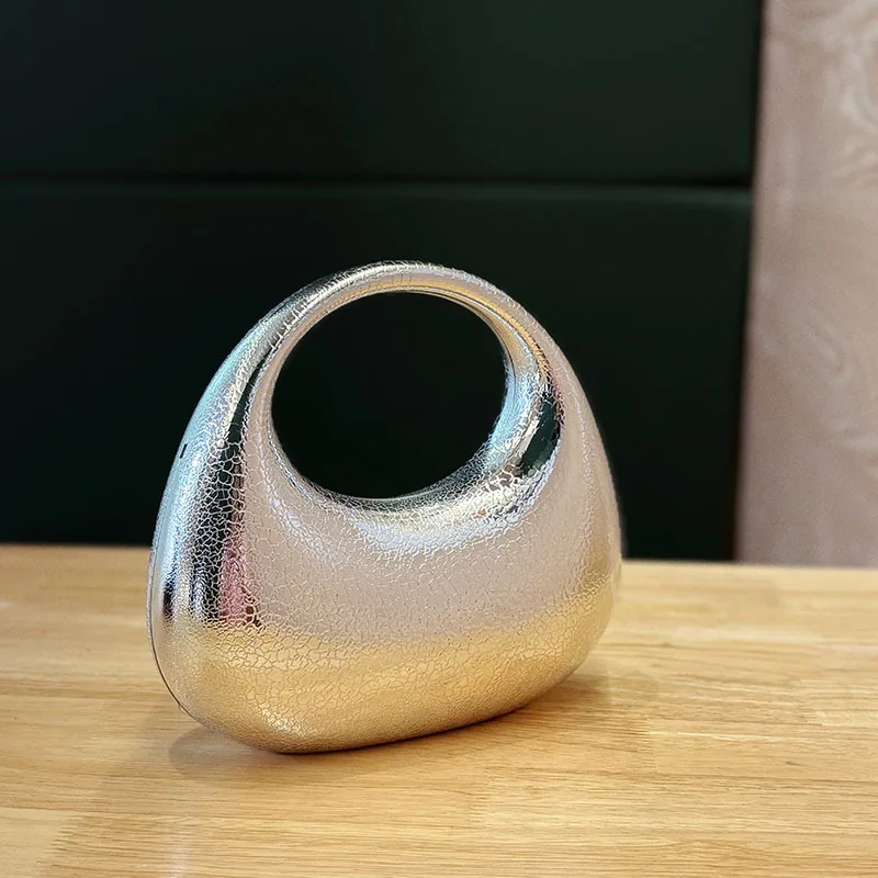 Silver New Light Luxury Meniscus Bag Niche Design High-End Handbag Acrylic Bag