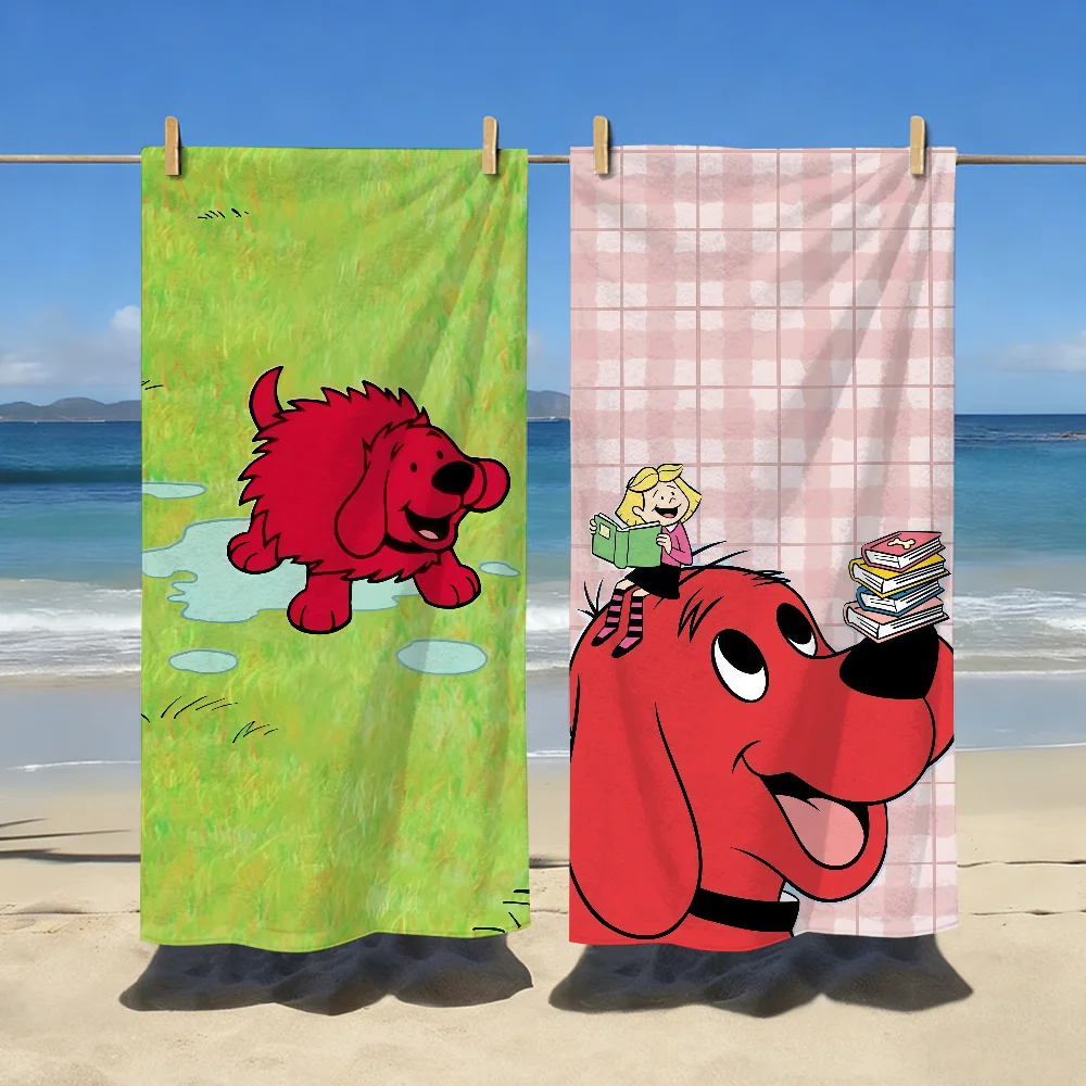 Cartoon C-Clifford the Big Red D-Dog-S Towel Sports Quick Dry Travel Camping Sandproof Soft Light Large Beach Towel