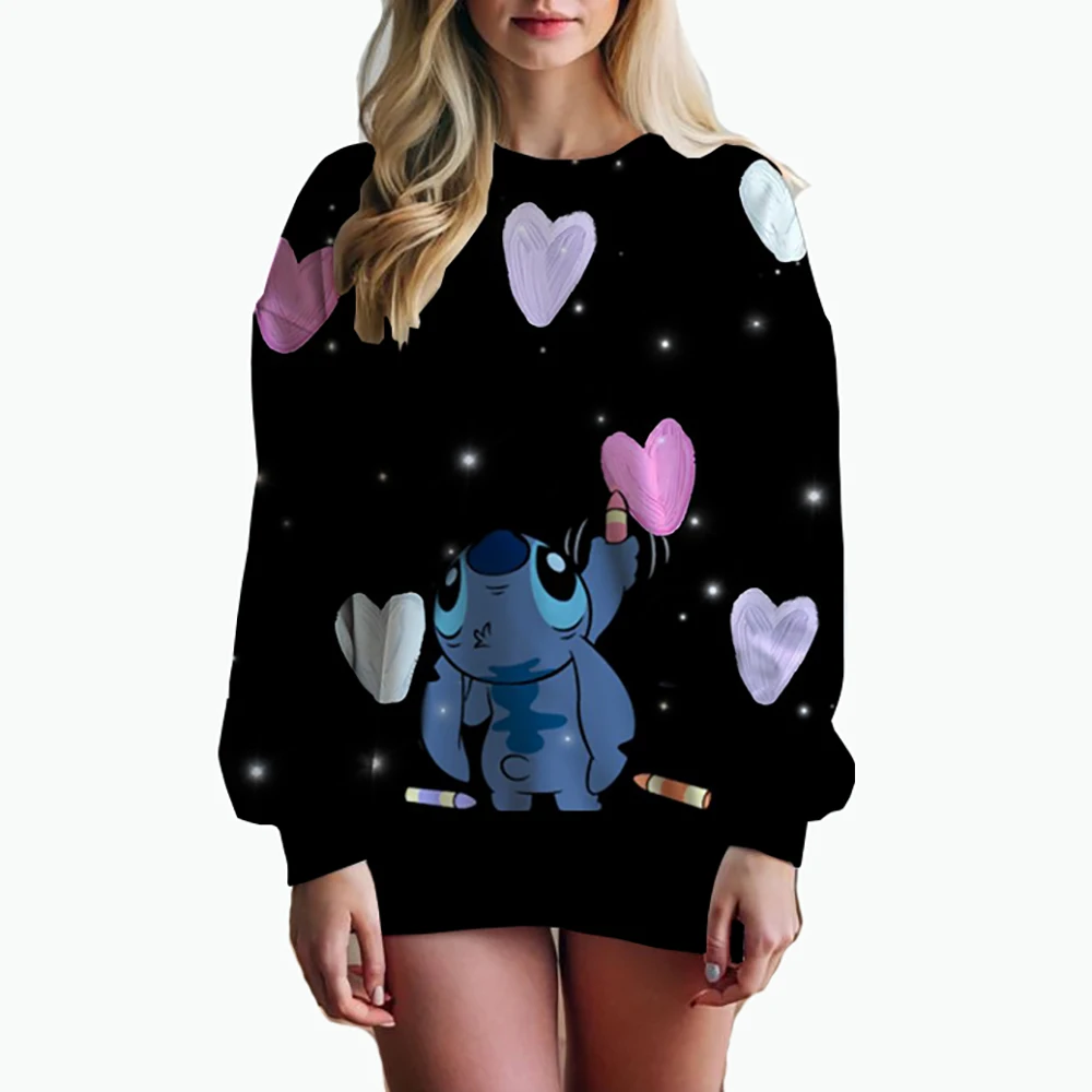 New Autumn Winter Hot-selling Disney Stitch Sweater 3D Printing Adult Women's Spring and Autumn New Hoodie Street Casual Jumper