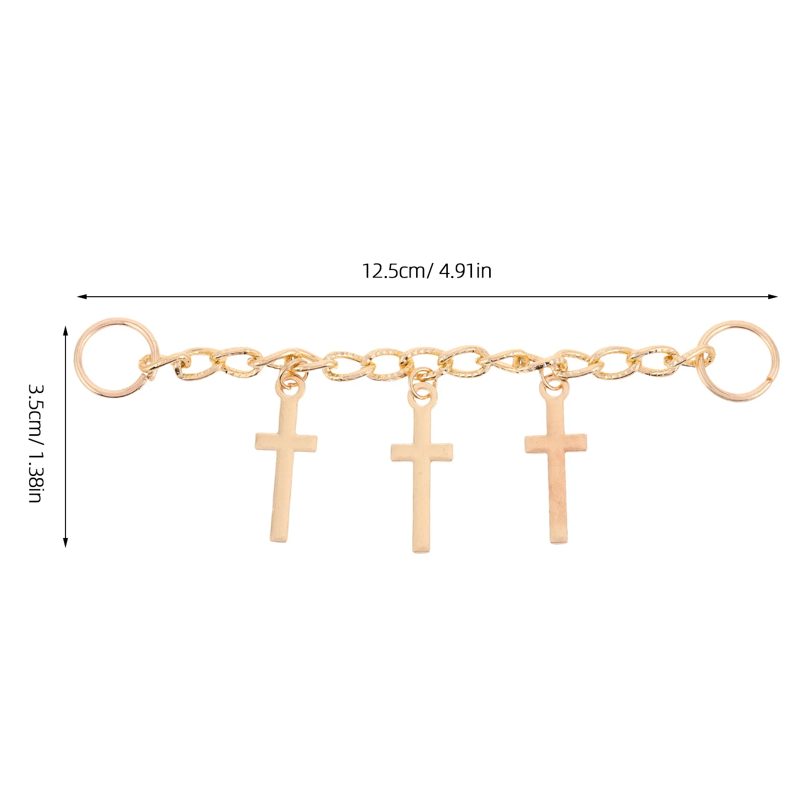 1 par de correntes curtas para tênis, ganchos de anel aberto de ponta dupla, acessórios de sapato duráveis, decoração esportiva, corrente, calças punk, jeans