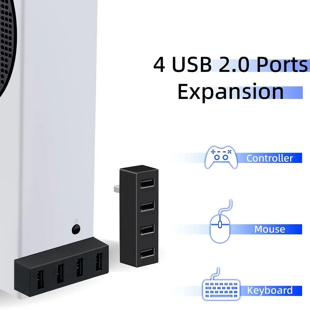 4 porty USB Hub 2.0 dla Xbox serii XSS/XSX, szybki Adapter rozszerzający rozdzielacz Hub na USB