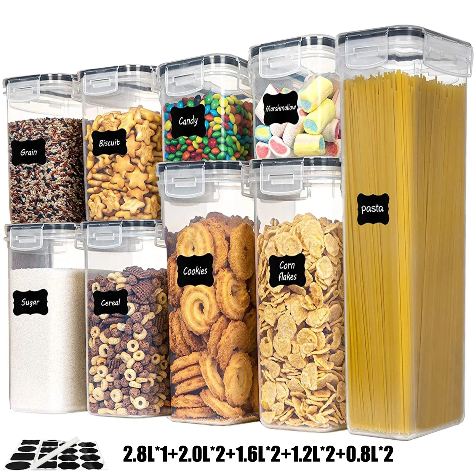 

Набор из 5/9 контейнеров для хранения продуктов из пластика без BPA, герметичные, для кухни, микроволновой печи, фруктов и мороженого