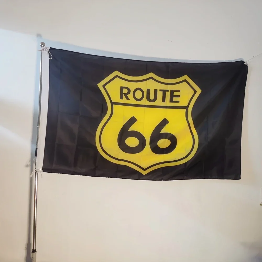 

US Route 66 Flag Outdoor Decor 150x90cm Black Polyester