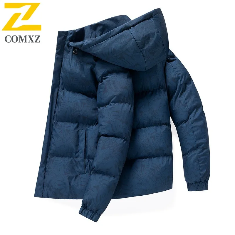 

COMXZ Men Winter Jacket Brand Luxury Warm Thick Korean Camping Skiing Padding Coat 2025 Office Minimalist Cotton Padded Jacket