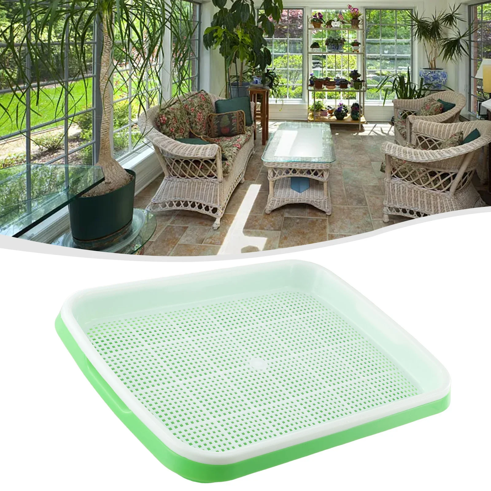 1Set Hydroponics Tray Double Layer Sprout Plate Nursery Pots Garden Supplies Plants Germination Nursery Trays With Lid