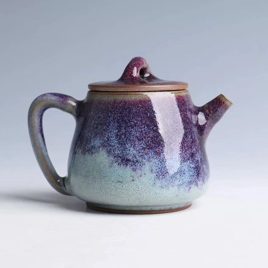 

Jun Kiln Jun Porcelain Wood-fired Natural Raw Material High Stone Gourd Teapot Home Decor Lifestyle Health Pot Master Yang Hao