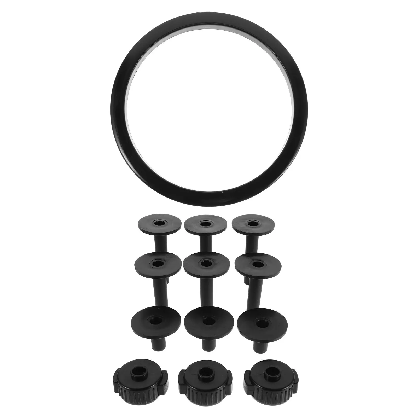 

1 Set Accessory Kit: Plastic Bass Hoop Protector Kick Drum Patch Cymbal Sleeves Quick Release Caps Drum Opener Tool For Live
