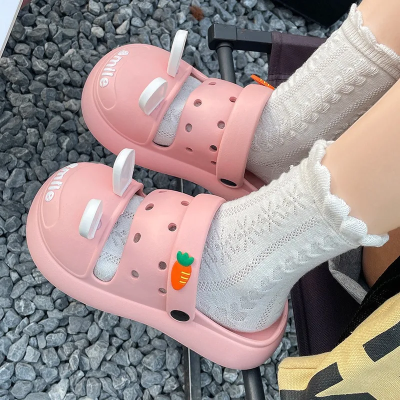 

Lovely Cartoon Fashion Clogs Summer Outwear Thick Sole Cloud Slides EVA Sandals Anti-Slip & Odor Proof Closed-Toe Slippers