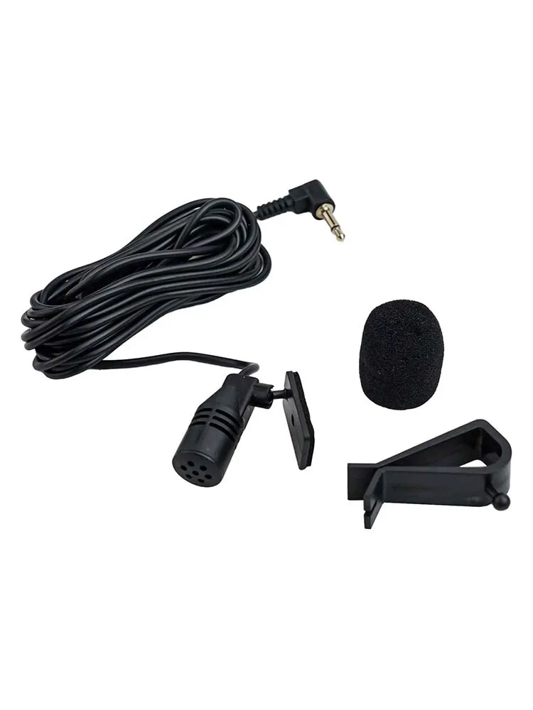 Car 2.5mm Snap-On Wired Car Microphone Audio External Mic Plug 3 Meters Vehicles Blue Tooth Wired For GPS Car Accessories