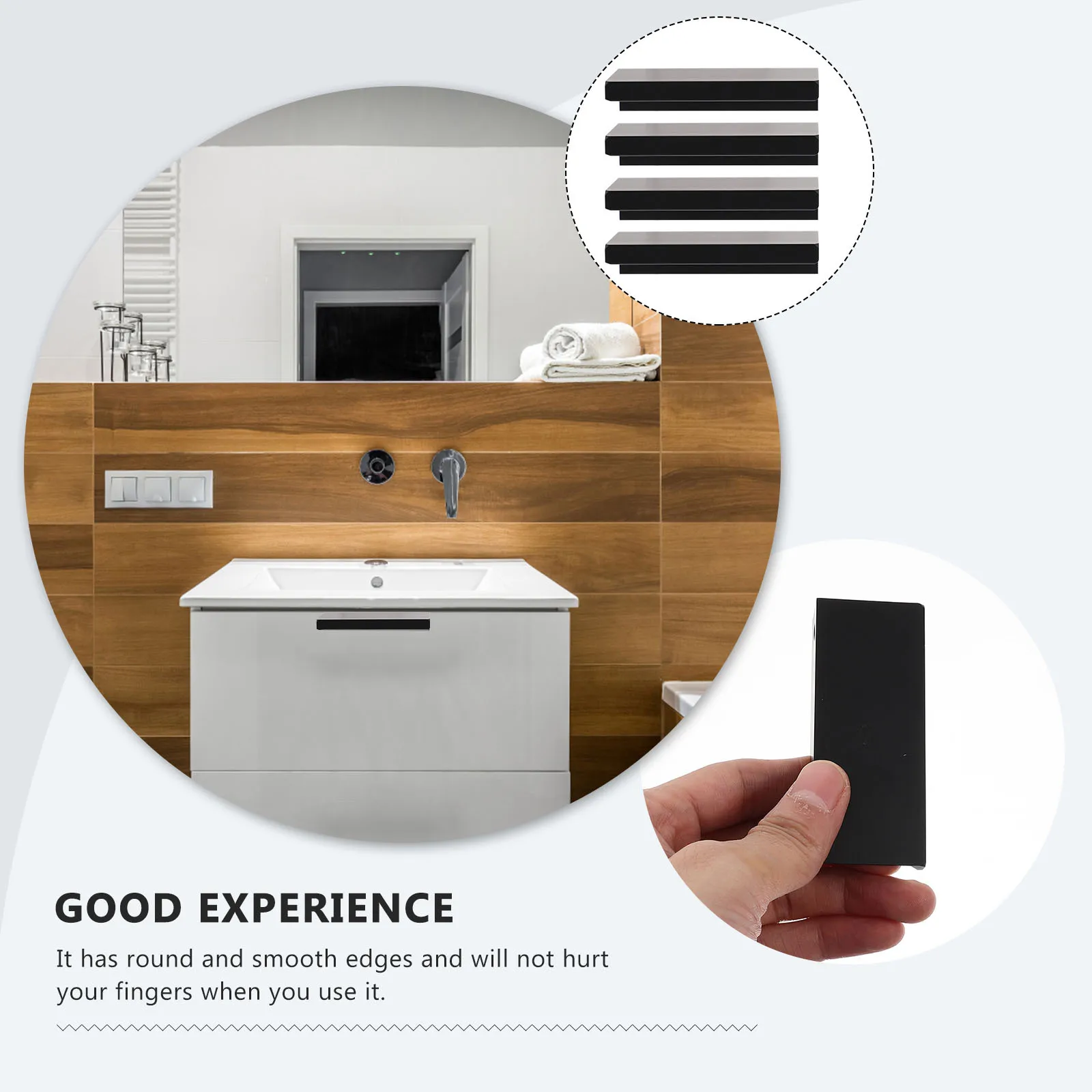 

4pcs Invisible Drawer Handles Finger Edge Pulls Aluminum Alloy Cabinet Door Knobs Wardrobe Cupboard Hardware Furniture