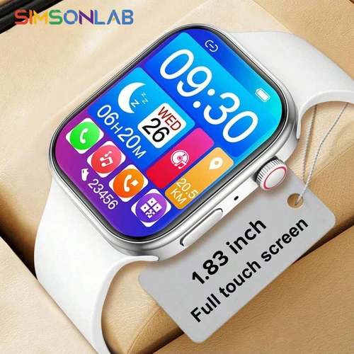 Imagen 1 del producto Nuevo reloj inteligente Global para Apple Watch 1,83 pantalla Multi modo deportivo inalámbrico Bluetooth llamada Monitor de ritmo cardíaco para hombres y mujeres