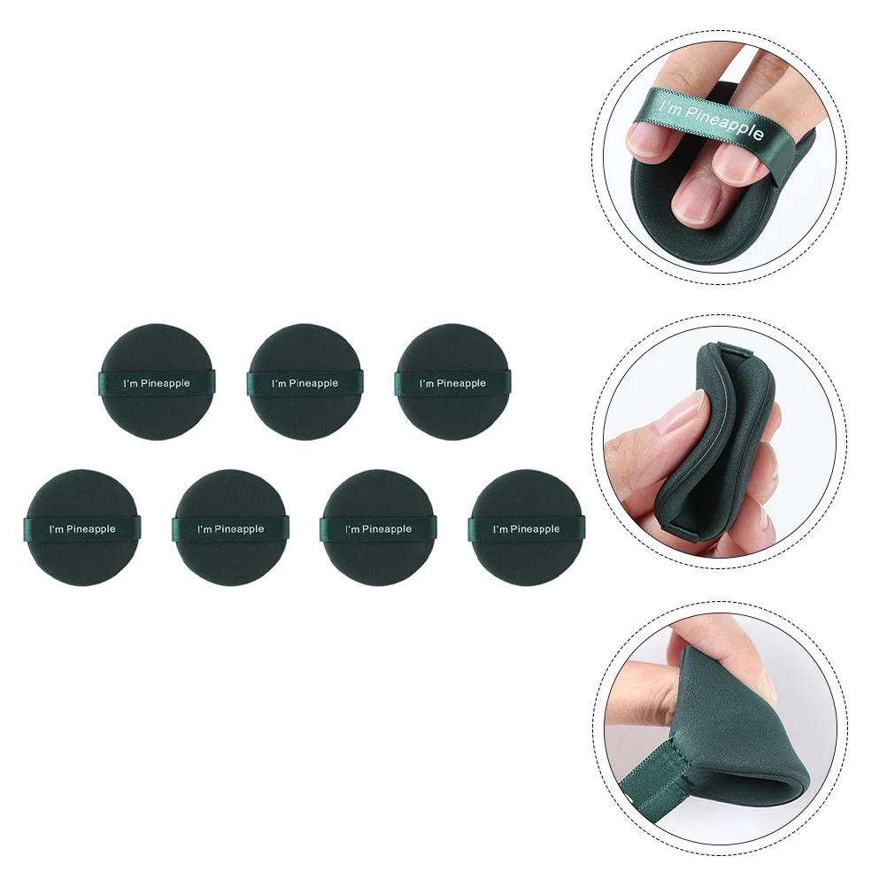 7 Pcs Makeup Sponge Puff Wet Dry Powder Tool Loose Compact Mirror Oil Control Soft Texture Saves Powder Anti Oily