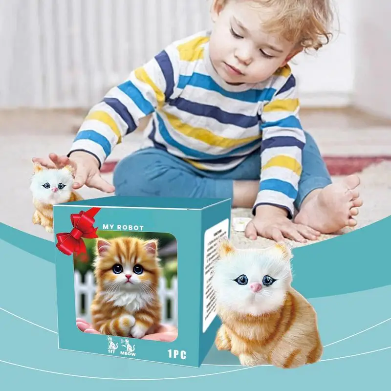 Cat Robot Toy For Kids Interactive Cat Meow Toy Funny Interactive Cat Robot Creative Robotic Cat Barking Meow Kitten For Boys